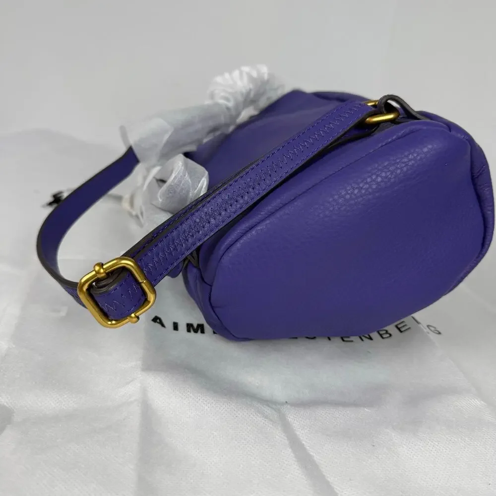 Aimee Kestenberg Purple Tamitha Mini Leather Cotton Backpack Crossbody NWT - Picture 6 of 15